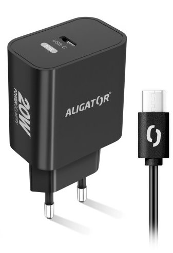 ALIGATOR PD 20W USB-C, USB-C/USB-C, černá
