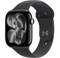 Apple Watch Series 11 Cellular (46mm) Klavírně černý hliník s černým sportovním řemínkem S/M