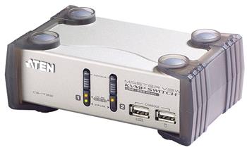 Aten 2-port KVMP USB+PS/2, usb hub, audio, 1.2m kabely CS-1732A