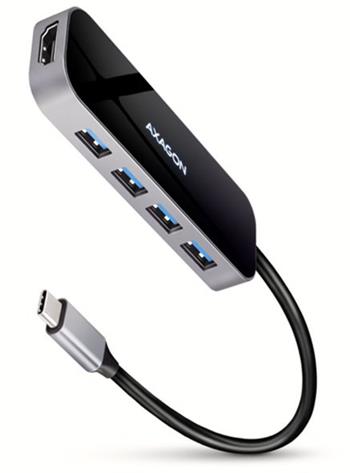 AXAGON HMC-4G2, USB-C 3.2 Gen 2 10 Gb/s hub, porty 2x USB-A + 2x USB-C, kabel USB-C 13cm
