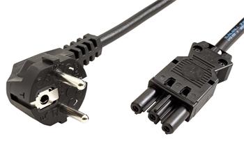 BACHMANN Kabel síťový, CEE 7/7(M) - GST18(F), 3m, černý