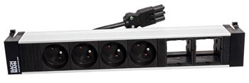 BACHMANN Systém POWER FRAME, box pro 6 modulů, 4x zásuvka CZ + 2x volné