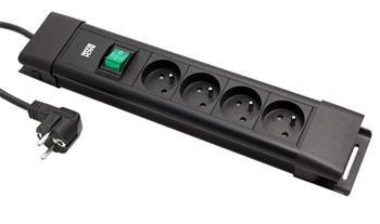 BACHMANN Vícenásobná zásuvka CONNECTUS, CEE7/7 - 4x zásuvka CZ, vypínač, 2m, černá