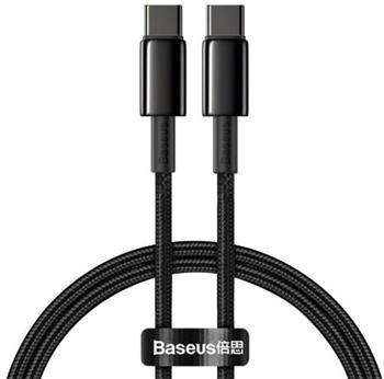 Baseus datový kabel Tungsten Gold USB-C/USB-C 2m 100W černý