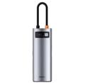Baseus dokovací stanice 7v1 USB-C (USB-C PD 100W, USB-C, 2x USB 3.0, HDMI, SD/TF port) šedá