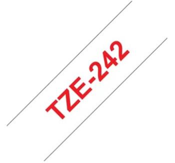 Brother TZe-242, bílá / červená (18mm, laminovaná)