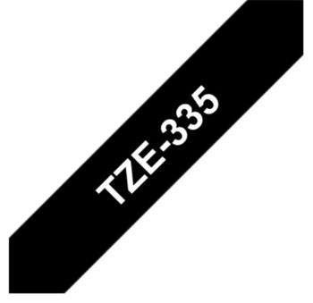 Brother TZe-335, černá / bíla (12mm, laminovaná)
