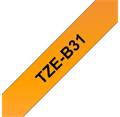 Brother TZe-B31, signální oranžová / černá (12mm, laminovaná)
