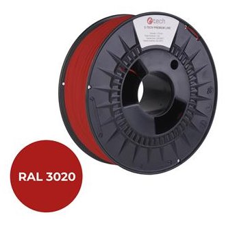 C-TECH PREMIUM LINE, PETG, dopravní červená, RAL3020, 1,75mm, 1kg