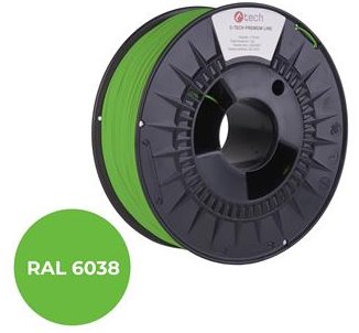 C-TECH PREMIUM LINE, PETG, luminiscenční zelená, RAL6038, 1,75mm, 1kg