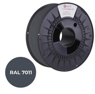 C-TECH PREMIUM LINE, PLA, ocelová šedá, RAL7011, 1,75mm, 1kg