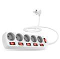 CONNECT IT CES-1100-WH Prodlužovací přívod 2m 5 zásuvek, s vypínači, bílý