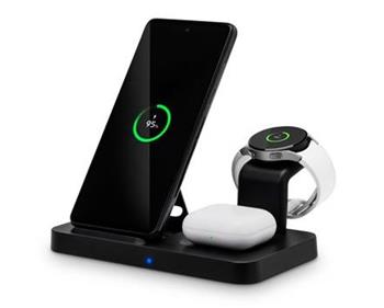 CONNECT IT MultiCharge 3v1 bezdrátová Qi nabíječka pro SAMSUNG, ČERNÁ