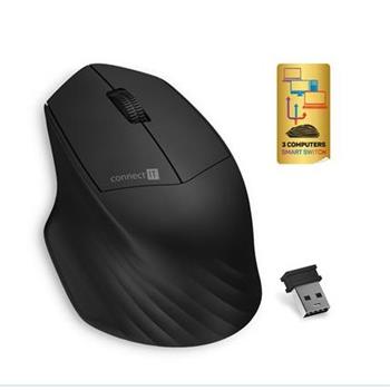 CONNECT IT Triple SmartSwitch bezdrátová myš, 2.4 GHz & Bluetooth 5.0, ČERNÁ