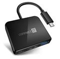 CONNECT IT USB-C hub, 3v1 (USB-C,USB-A,HDMI), externí, černý
