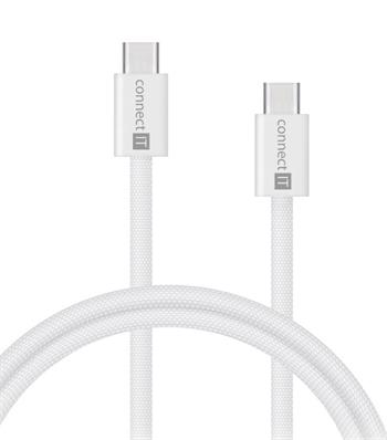 CONNECT IT Wirez USB-C -> USB-C, 60 W, 1 m, BÍLÁ