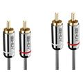CROMO Kabel 2x cinch(M) - 2x cinch(M), audio, zlacené konektory, 10m