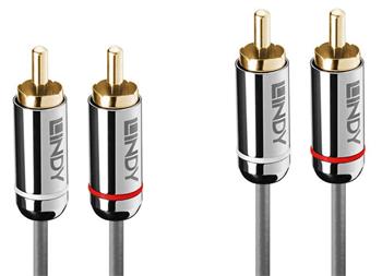 CROMO Kabel 2x cinch(M) - 2x cinch(M), audio, zlacené konektory, 1m