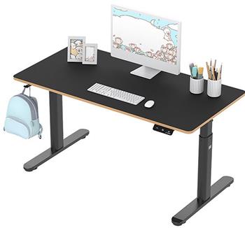 Dětský pracovní stůl, elektricky nastavitelná výška, 120X60 cm, 55-81 cm, PULSAR, černý, ULTRADESK