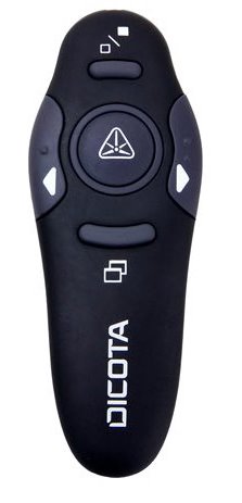 DICOTA Pin Point Wireless Laser Pointer - Ukazovátko projektoru - bezdrátový - bezdrátový přijímač USB - černá