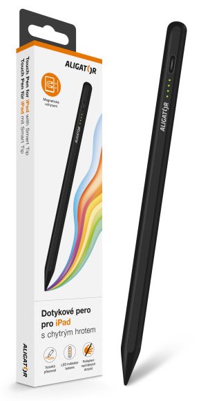 Dotykové pero Aligator pro iPad s chytrým hrotem, černé