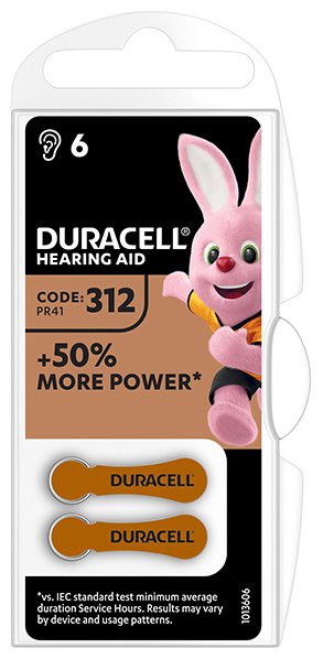DURACELL - Baterie do naslouchadel HA 312 6 ks