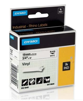 DYMO páska 18445, S0718620 černá na bílé 5.5m, 19mm