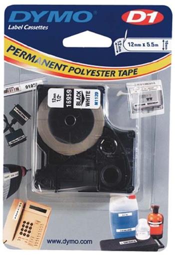 DYMO páska D1 (12mm x 5,5m) černá na bílé S0718060