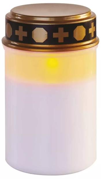 Emos LED hřbitovní svíčka, 12,5 cm, 2x C, venkovní i vnitřní, vintage, časovač