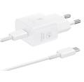 EP-T2510EWE + EP-DN980BWE Samsung USB-C 25W Cestovní nabíječka + USB-C Datový Kabel White (OOB Bulk)