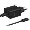 EP-T4511XBE Samsung USB-C 45W Cestovní nabíječka + USB-C Datový Kabel Black
