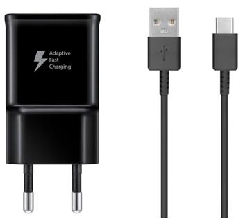 EP-TA200EBE + EP-DR140ABE Samsung 15W Cestovní nabíječka + USB-C Datový Kabel Black (OOB Bulk)