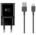 EP-TA200EBE + EP-DR140ABE Samsung 15W Cestovní nabíječka + USB-C Datový Kabel Black (OOB Bulk)