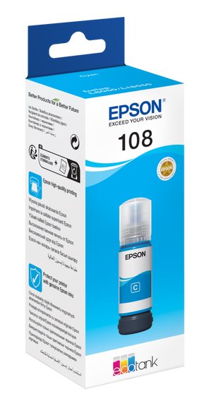 Epson 108 EcoTank Cyan ink bottle
