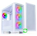 EVOLVEO Ptero Q2W+, 2x čelní panel - sklo /mřížka, case ATX, bílá, 4x ARGB Ventilátor