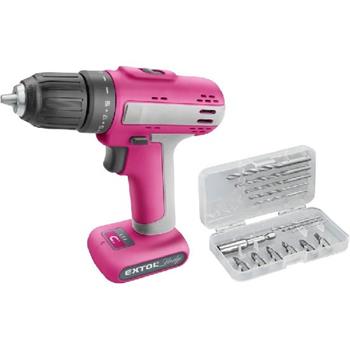 EXTOL Lady 402402 - aku vrtačka, 46 ks sada