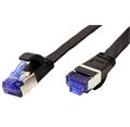 FTP patchkabel kat. 6a, plochý, 1m, černý