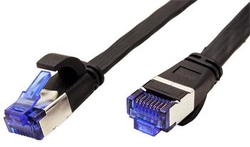 FTP patchkabel kat. 6a, plochý, 5m, černý