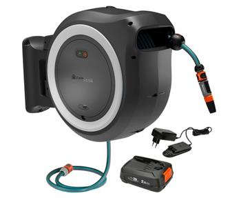 Gardena Akumulátorový nástěnný box na hadici PowerRoll XL - sada, 35m, bílý (18642-20)