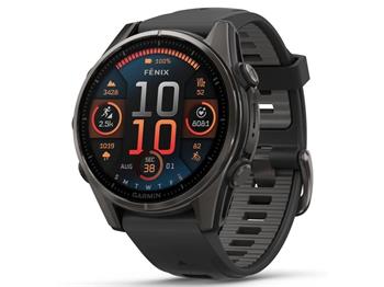 Garmin Fenix 8 43 mm, AMOLED, Sapphire, Carbon grey DLC titanium, Black / Pebble grey
