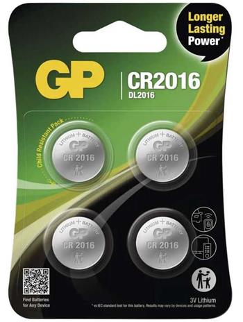 GP CR2016 baterie 4ks