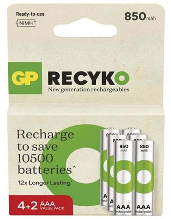 GP ReCyko 850 AAA (HR03) mikrotužka, 6 pack