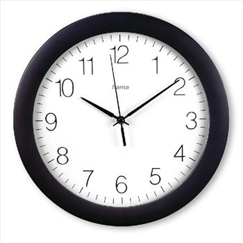 Hama Tenerife, nástěnné hodiny řízené rádiovým signálem, 30 cm, černé