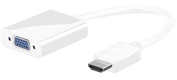 HDMI elektronický konvertor na rozhranní VGA+audio bílý