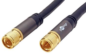 Kabel anténní SAT, 135dB, 4x stíněný, zlacený, F (M) - F (M), 2m, černý