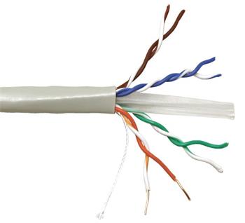 Kabel UTP kulatý, kat. 6, AWG24, Eca, 305m, drát