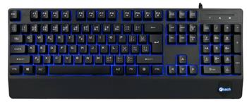 Klávesnice C-TECH KB-104BK, USB, 3 barvy podsvícení, černá, CZ/SK