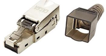 Konektor RJ45 kat. 6a, stíněný, montáž bez nástrojů
