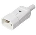 Konektor síťový IEC320 C14 samec, 250V/10A, na kabel, bílý