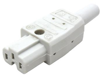 Konektor síťový IEC320 C15A samice, 250V/10A, na kabel, šedý
